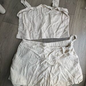 American Eagle Outfitters Cream Two-Piece Set